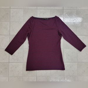 SALE 3 for $9The Limited Navy and Red Boatneck 3/4 sleeve fitted tee Size xsmall